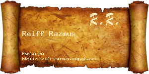 Reiff Razmus névjegykártya